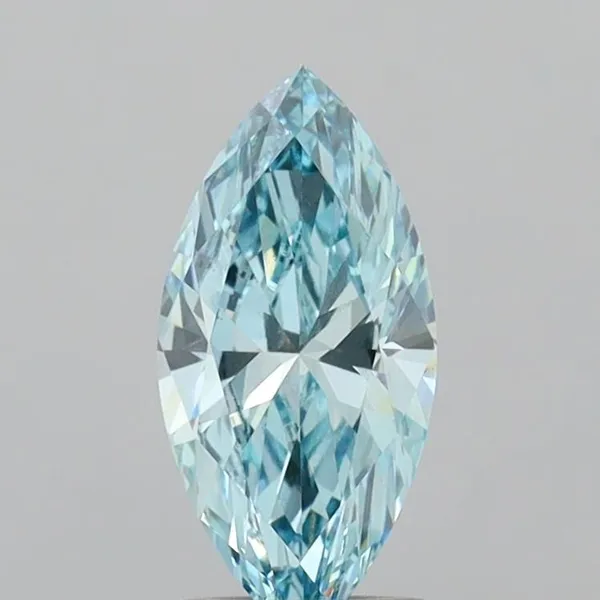1.7ct MARQUISE Fancy Vivid Blue VVS2 Coloured Lab diamond