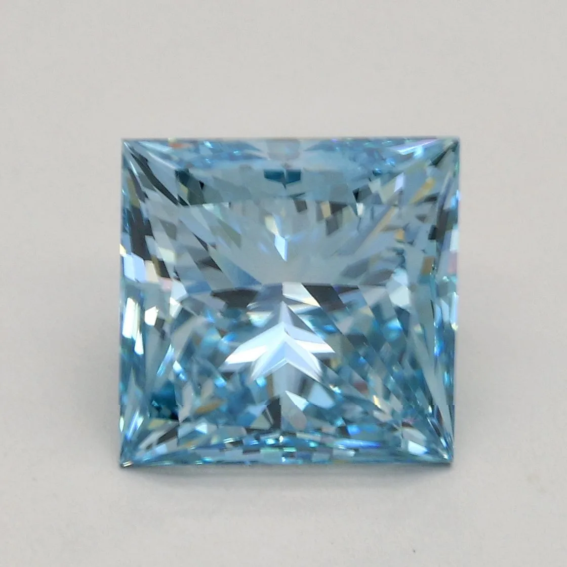 3.11ct PRINCESS Fancy Vivid Blue VS1 Coloured Lab diamond