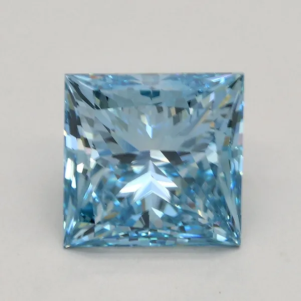 3.11ct PRINCESS Fancy Vivid Blue VS1 Coloured Lab diamond