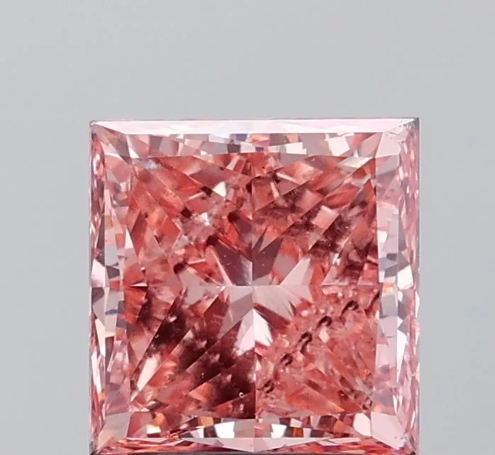 3.01ct PRINCESS Fancy Vivid Pink VS2 Coloured Lab diamond