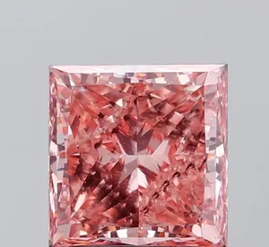3.01ct PRINCESS Fancy Vivid Pink VS2 Coloured Lab diamond