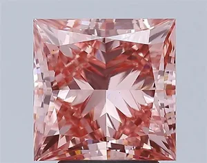 3.43ct PRINCESS Fancy Vivid Pink VS2 Coloured Lab diamond