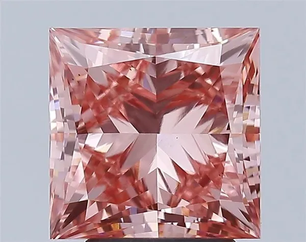 3.43ct PRINCESS Fancy Vivid Pink VS2 Coloured Lab diamond
