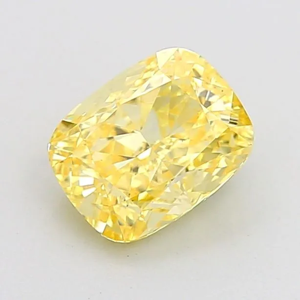 1.27ct CUSHION Fancy Vivid Yellow VS1 Coloured Lab diamond