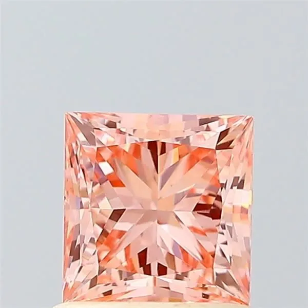 0.94ct PRINCESS Fancy Vivid Pink VS1 Coloured Lab diamond