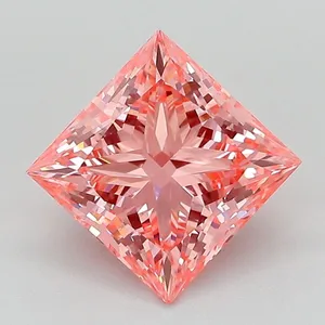 2.1ct PRINCESS Fancy Vivid Pink VS1 Coloured Lab diamond