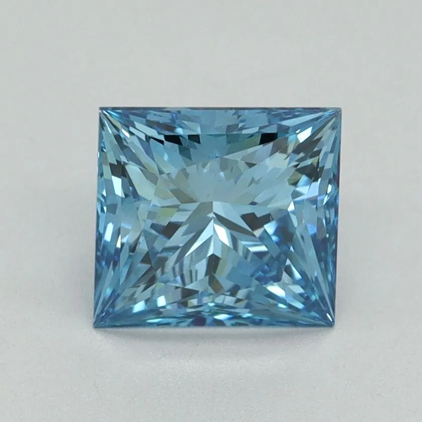 1.51ct PRINCESS Fancy Vivid Blue VS2 Coloured Lab diamond