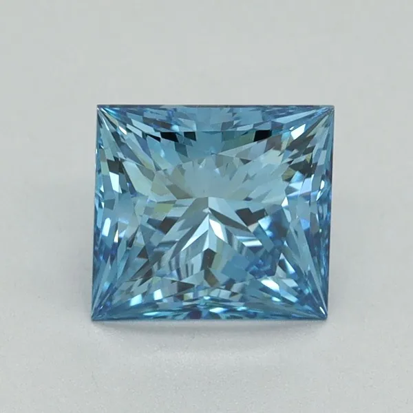 1.51ct PRINCESS Fancy Vivid Blue VS2 Coloured Lab diamond