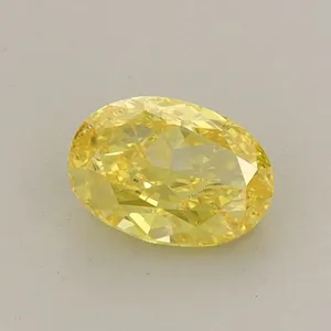 0.57ct OVAL Fancy Vivid Yellow VS1 Coloured Lab diamond