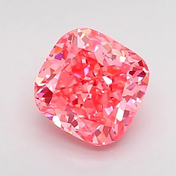 1.03ct CUSHION Fancy Vivid Pink VVS2 Coloured Lab diamond