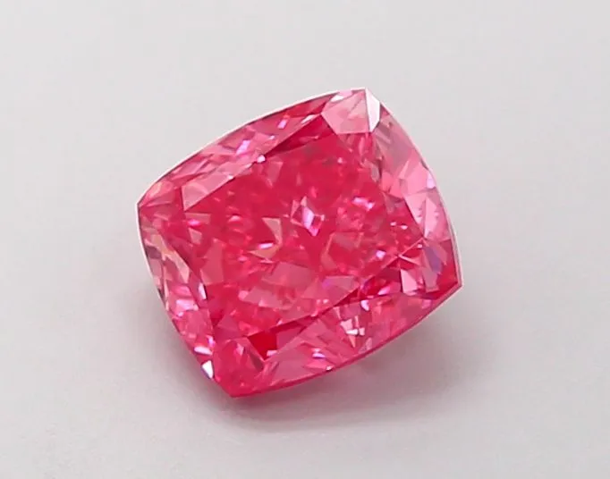 1.02ct CUSHION Fancy Vivid Pink VS1 Coloured Lab diamond