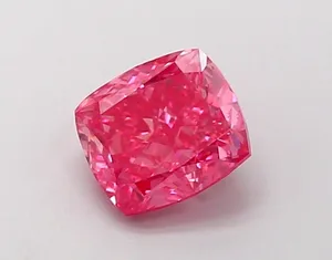 1.02ct CUSHION Fancy Vivid Pink VS1 Coloured Lab diamond