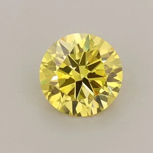 0.63ct ROUND Fancy Vivid Yellow VS1 Coloured Lab diamond