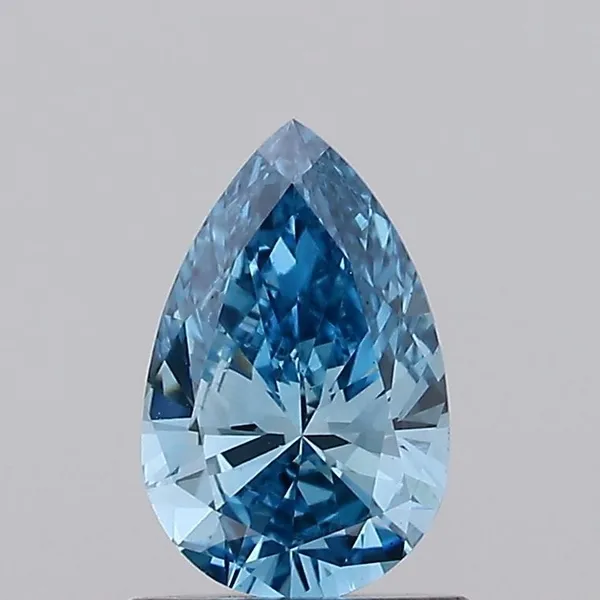 0.73ct PEAR Fancy Vivid Blue VVS2 Coloured Lab diamond