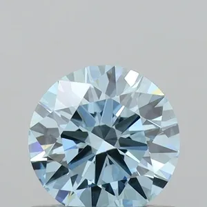 0.52ct ROUND Fancy Vivid Blue VVS2 Coloured Lab diamond