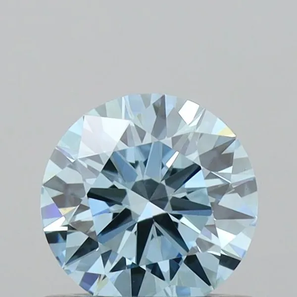 0.52ct ROUND Fancy Vivid Blue VVS2 Coloured Lab diamond