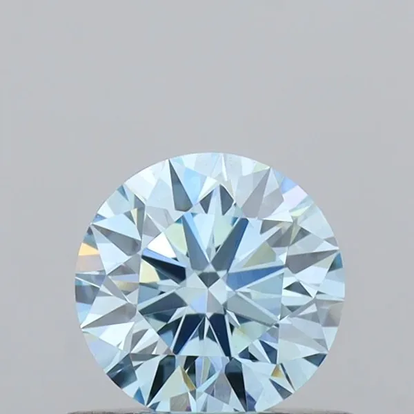 0.52ct ROUND Fancy Vivid Blue VVS2 Coloured Lab diamond