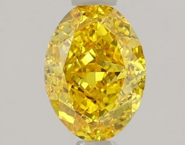 1.18ct OVAL Fancy Vivid Yellow VVS2 Coloured Lab diamond