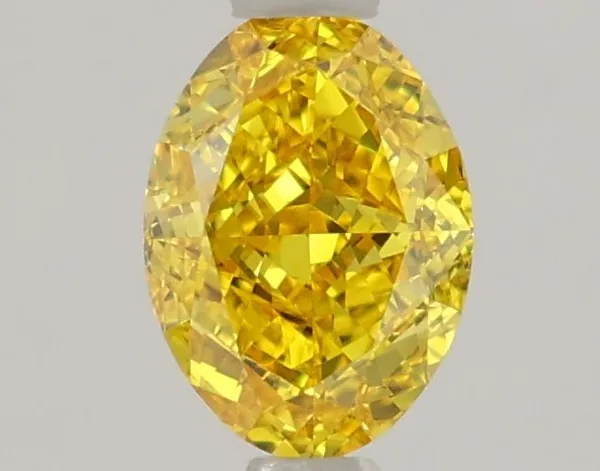 1.18ct OVAL Fancy Vivid Yellow VVS2 Coloured Lab diamond