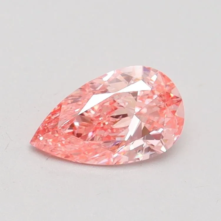 0.51ct PEAR Fancy Vivid Pink SI1 Coloured Lab diamond