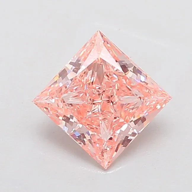 2.04ct PRINCESS Fancy Vivid Pink VVS1 Coloured Lab diamond