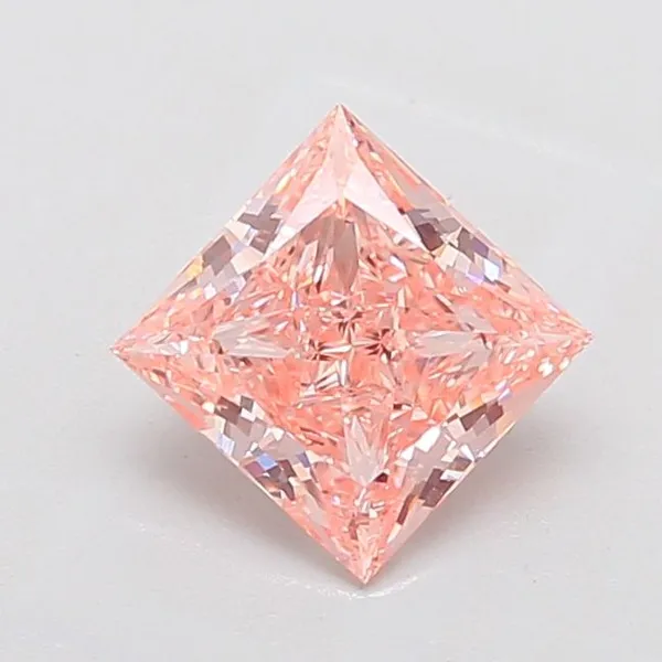 2.04ct PRINCESS Fancy Vivid Pink VVS1 Coloured Lab diamond