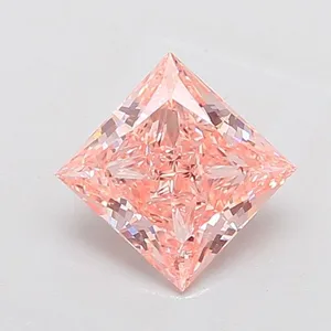 2.04ct PRINCESS Fancy Vivid Pink VVS1 Coloured Lab diamond