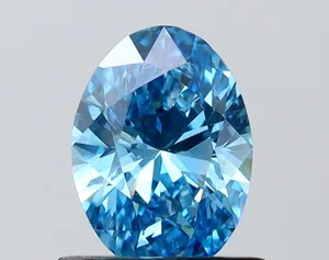 0.99ct OVAL Fancy Vivid Blue VVS2 Coloured Lab diamond