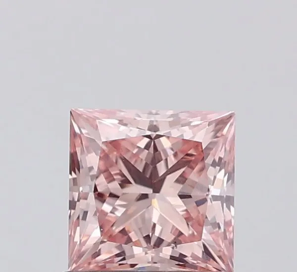 1.04ct PRINCESS Fancy Pink VS1 Coloured Lab diamond