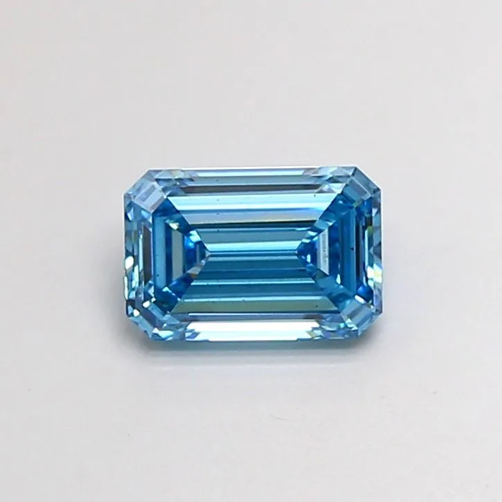 1.09ct EMERALD Fancy Vivid Blue VS2 Coloured Lab diamond