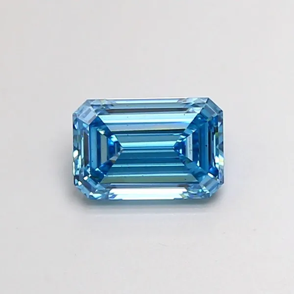 1.09ct EMERALD Fancy Vivid Blue VS2 Coloured Lab diamond
