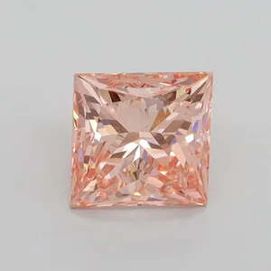 1.02ct PRINCESS Fancy Intense Pink VS2 Coloured Lab diamond