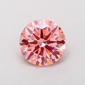 0.99ct ROUND Fancy Intense Pink VVS2 Coloured Lab diamond