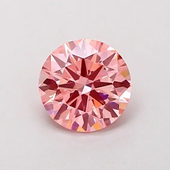 0.99ct ROUND Fancy Intense Pink VVS2 Coloured Lab diamond