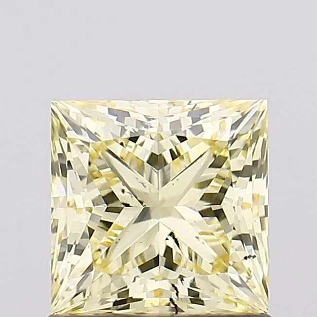 1.16ct PRINCESS Fancy Intense Yellow SI1 Coloured Lab diamond