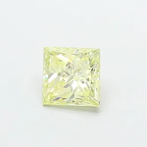 0.48ct PRINCESS Fancy Light Yellow VS1 Coloured Lab diamond