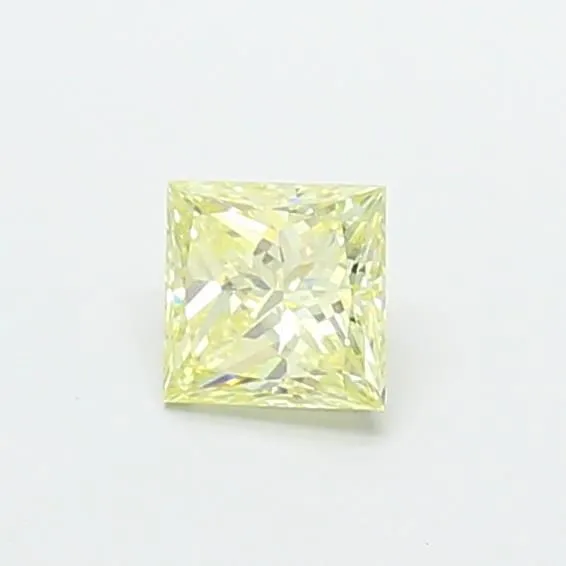 0.48ct PRINCESS Fancy Light Yellow VS1 Coloured Lab diamond