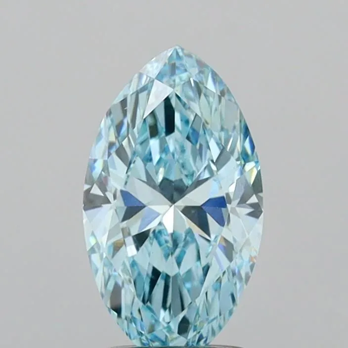 1.39ct MARQUISE Fancy Vivid Blue VVS2 Coloured Lab diamond
