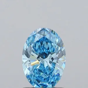 1.03ct OVAL Fancy Vivid Blue VS1 Coloured Lab diamond