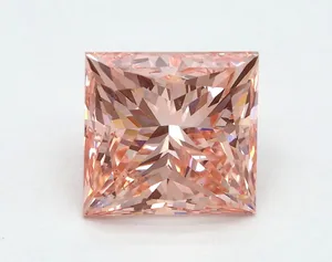 2.32ct PRINCESS Fancy Vivid Pink VS2 Coloured Lab diamond