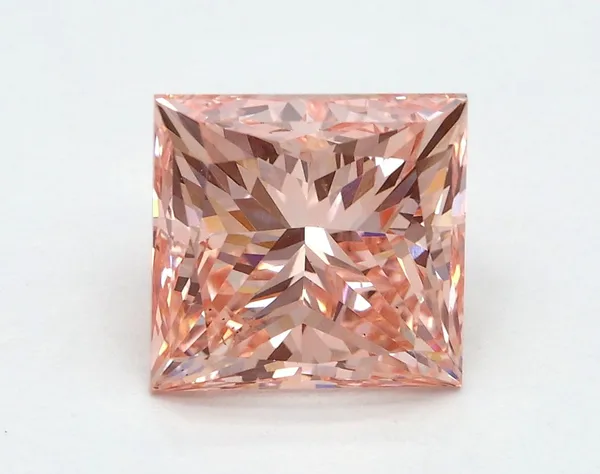 2.32ct PRINCESS Fancy Vivid Pink VS2 Coloured Lab diamond