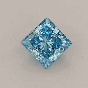 0.43ct PRINCESS Fancy Vivid Blue VVS2 Coloured Lab diamond