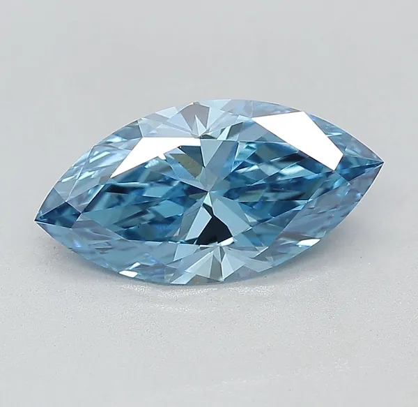 2ct MARQUISE Fancy Vivid Blue VS1 Coloured Lab diamond