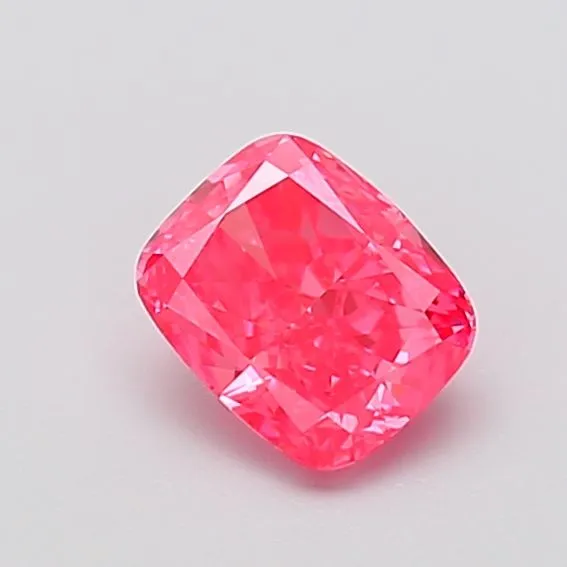 1.09ct CUSHION Fancy Vivid Pink VS1 Coloured Lab diamond