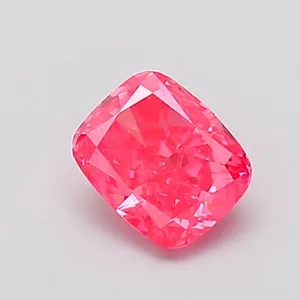 1.09ct CUSHION Fancy Vivid Pink VS1 Coloured Lab diamond