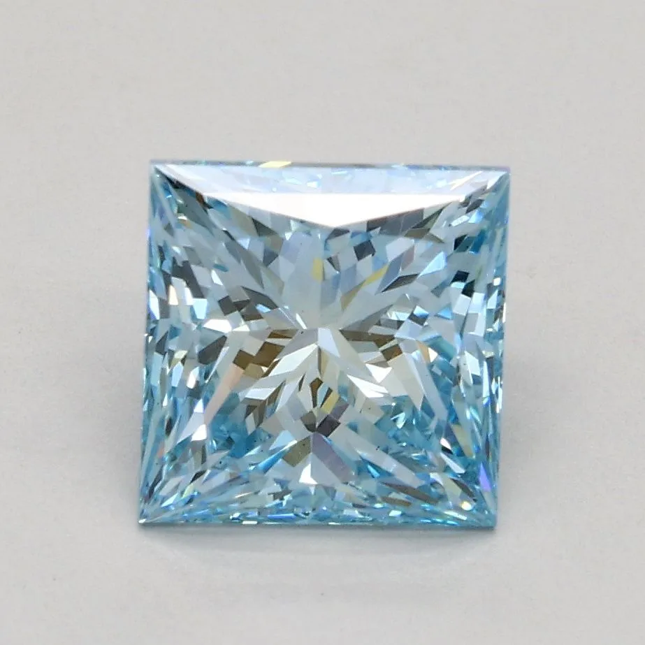 1.54ct PRINCESS Fancy Intense Blue VS1 Coloured Lab diamond