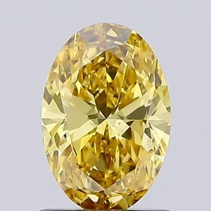 0.94ct OVAL Fancy Vivid Yellow VS2 Coloured Lab diamond