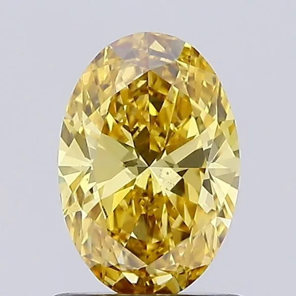 0.94ct OVAL Fancy Vivid Yellow VS2 Coloured Lab diamond