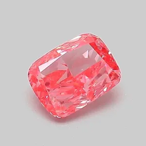 0.52ct CUSHION Fancy Vivid Pink VS1 Coloured Lab diamond