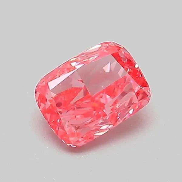 0.52ct CUSHION Fancy Vivid Pink VS1 Coloured Lab diamond